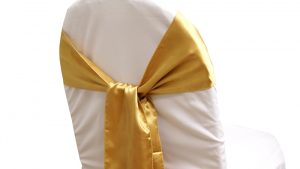 Gold Satin Chair Sash