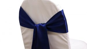 Navy Satin Chair Sash