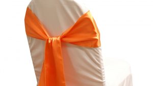 Orange Satin Chair Sash