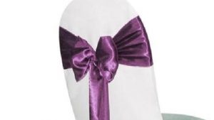Plum Satin Chair Sash