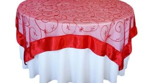Red Organza Swirl Overlay