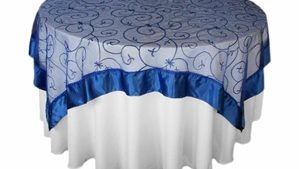 Royal Blue Organza Swirl Overlay