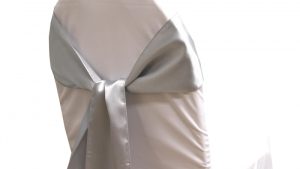 Silver Satin Chair Sash