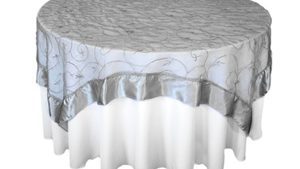 Silver Organza Swirl Overlay