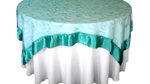 Turquoise Organza Swirl Overlay