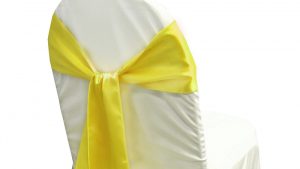 Yellow Satin Chair Sash